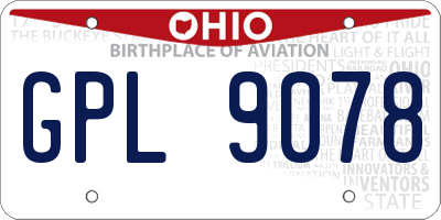 OH license plate GPL9078