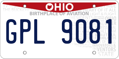 OH license plate GPL9081