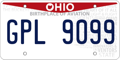 OH license plate GPL9099