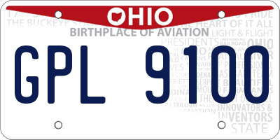 OH license plate GPL9100
