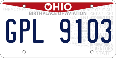 OH license plate GPL9103
