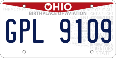 OH license plate GPL9109