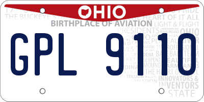 OH license plate GPL9110