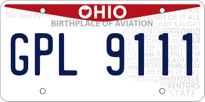OH license plate GPL9111
