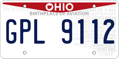 OH license plate GPL9112