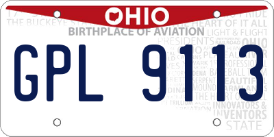 OH license plate GPL9113