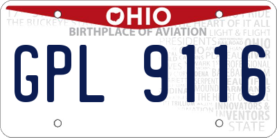 OH license plate GPL9116