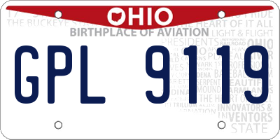 OH license plate GPL9119