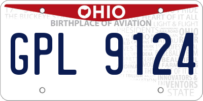 OH license plate GPL9124