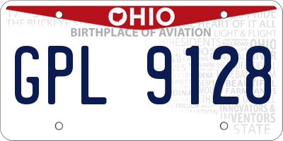 OH license plate GPL9128