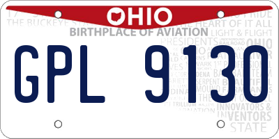 OH license plate GPL9130