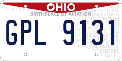 OH license plate GPL9131