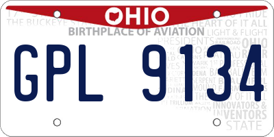 OH license plate GPL9134