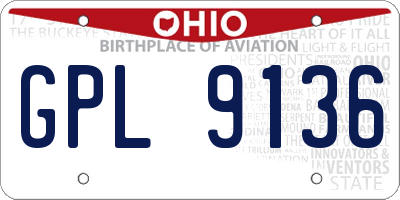 OH license plate GPL9136