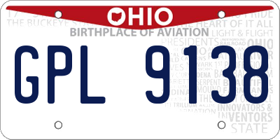 OH license plate GPL9138