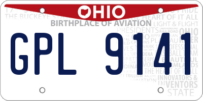 OH license plate GPL9141