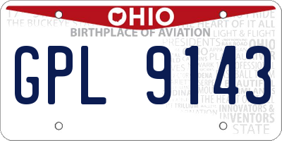 OH license plate GPL9143