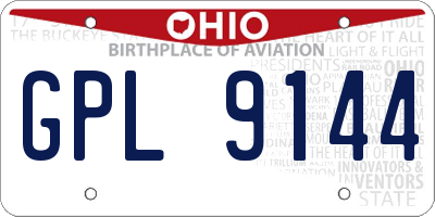 OH license plate GPL9144