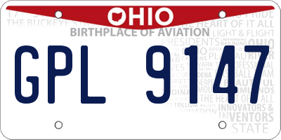 OH license plate GPL9147