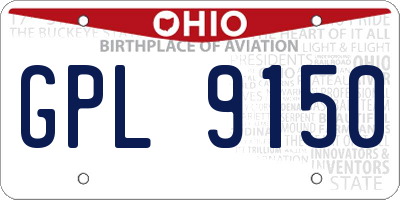 OH license plate GPL9150