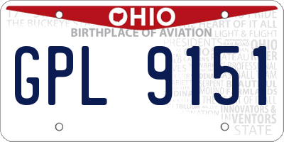 OH license plate GPL9151