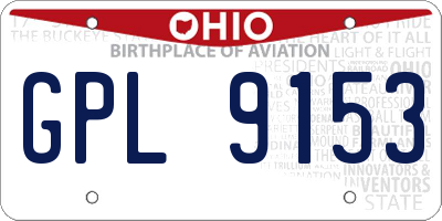 OH license plate GPL9153