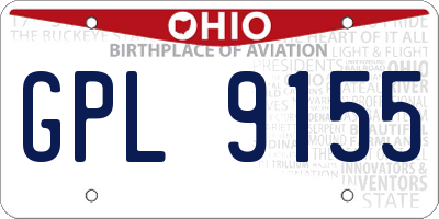 OH license plate GPL9155