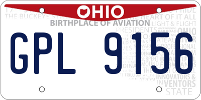 OH license plate GPL9156