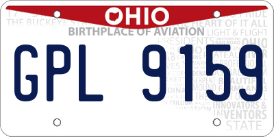OH license plate GPL9159