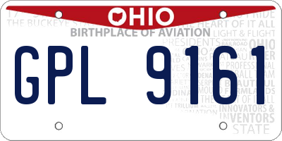 OH license plate GPL9161