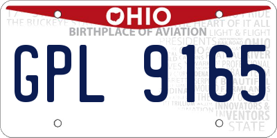 OH license plate GPL9165