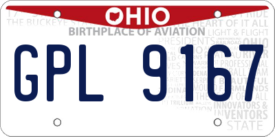 OH license plate GPL9167