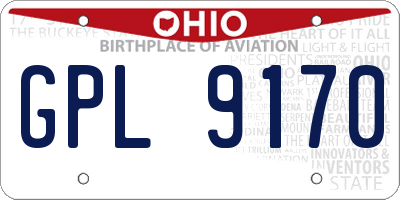 OH license plate GPL9170