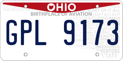 OH license plate GPL9173