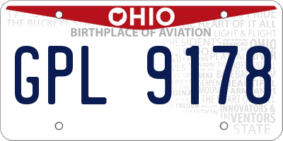 OH license plate GPL9178