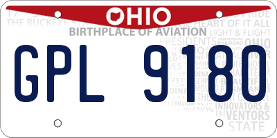 OH license plate GPL9180