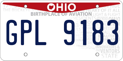 OH license plate GPL9183