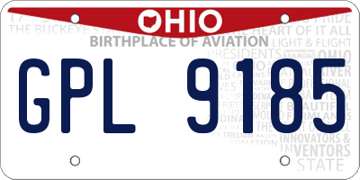 OH license plate GPL9185