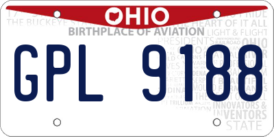 OH license plate GPL9188