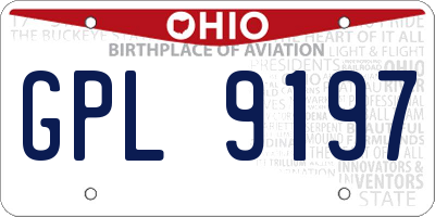 OH license plate GPL9197