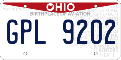 OH license plate GPL9202