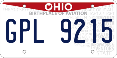 OH license plate GPL9215