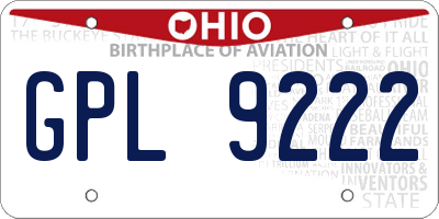 OH license plate GPL9222