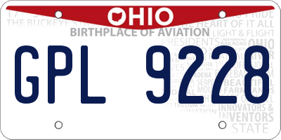 OH license plate GPL9228