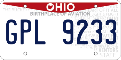 OH license plate GPL9233