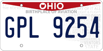OH license plate GPL9254