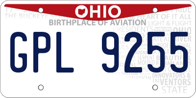 OH license plate GPL9255