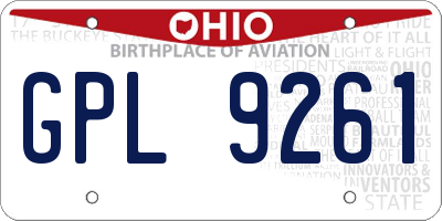 OH license plate GPL9261