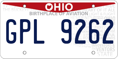 OH license plate GPL9262