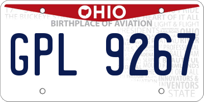 OH license plate GPL9267